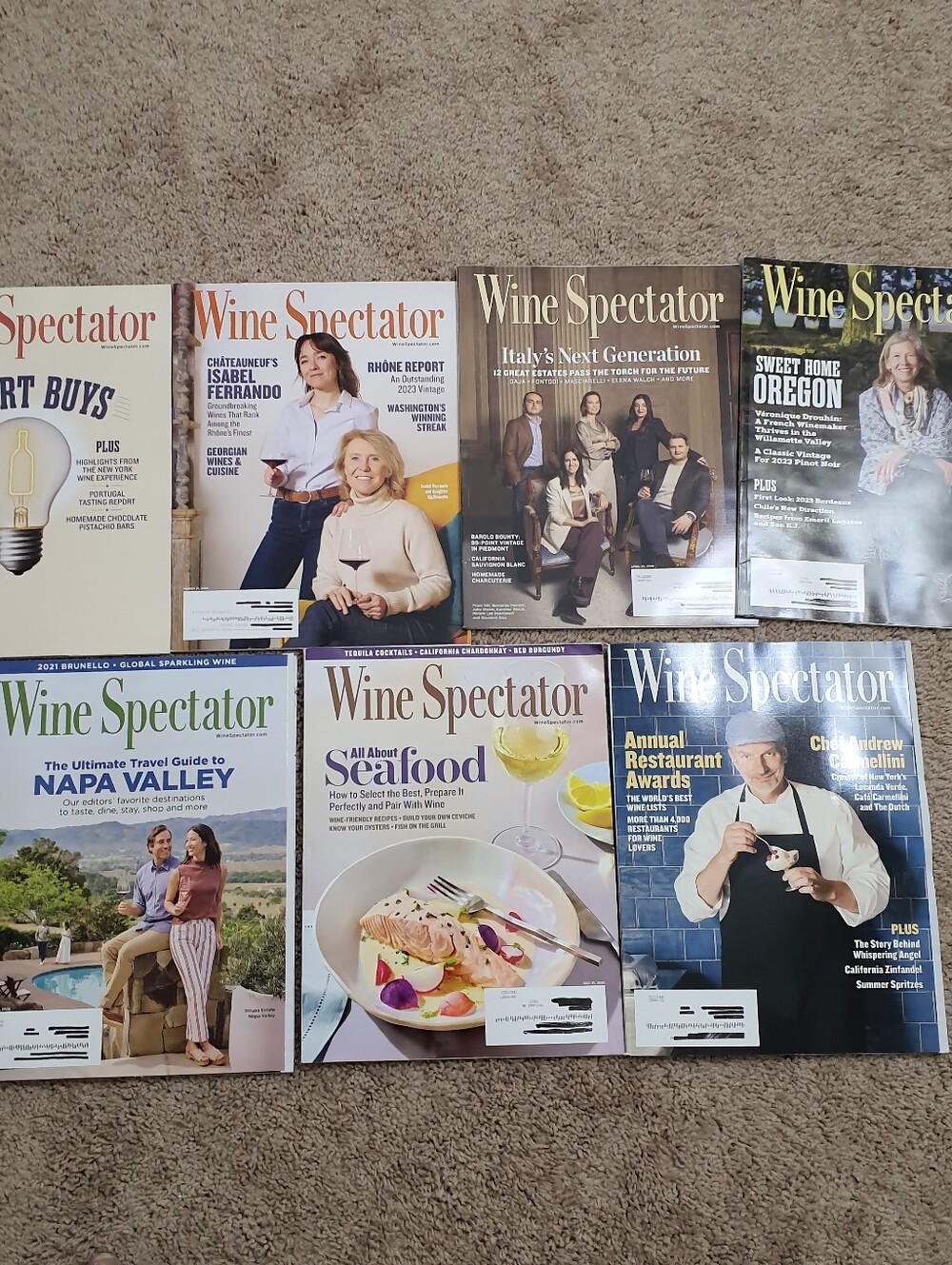 Wine Spectator Magazine Lot of 7 Jan to Aug 2026 Issues For Wine Enthusiasts